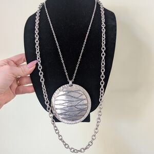Vintage Statement Silvertone Chain Necklace